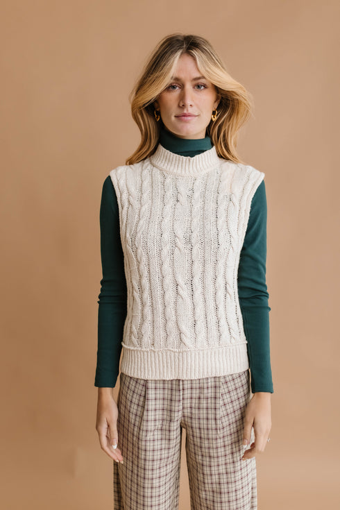 Snow Bunny Knit Vest// Ivory